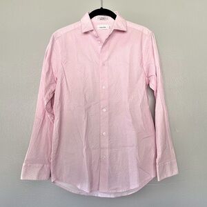 Calvin Klein Pink Printed Button Down Shirt Long Sleeve size 16 regular